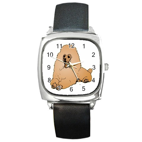 Poodle Square Metal Watch from ArtsNow.com Front