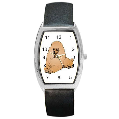 Poodle Barrel Style Metal Watch from ArtsNow.com Front