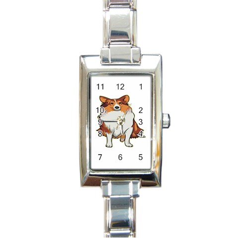 Shetland Sheepdog Rectangular Italian Charm Watch from ArtsNow.com Front