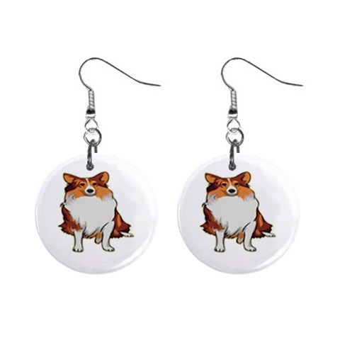 Shetland Sheepdog 1  Button Earrings from ArtsNow.com Front