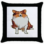 Shetland Sheepdog Throw Pillow Case (Black)