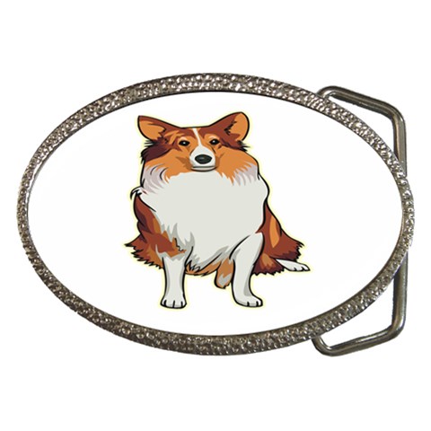 Shetland Sheepdog Belt Buckle from ArtsNow.com Front