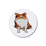 Shetland Sheepdog Rubber Coaster (Round)