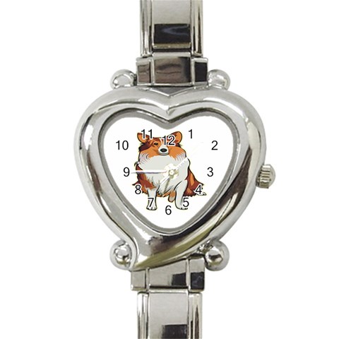 Shetland Sheepdog Heart Italian Charm Watch from ArtsNow.com Front