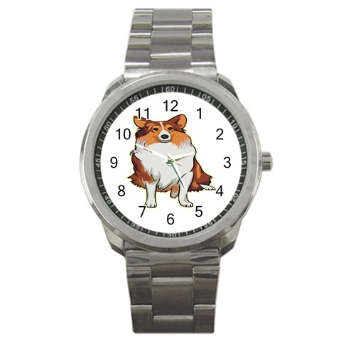 Shetland Sheepdog Sport Metal Watch from ArtsNow.com Front