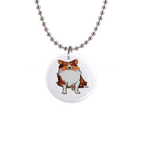 Shetland Sheepdog 1  Button Necklace from ArtsNow.com Front