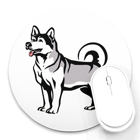 Siberian Husky Round Mousepad from ArtsNow.com Front