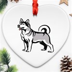 Siberian Husky Ornament (Heart)