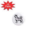 Siberian Husky 1  Mini Magnet (10 pack) 