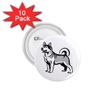 Siberian Husky 1.75  Button (10 pack) 