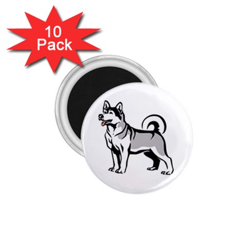 Siberian Husky 1.75  Magnet (10 pack)  from ArtsNow.com Front