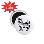 Siberian Husky 1.75  Magnet (10 pack) 