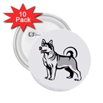 Siberian Husky 2.25  Button (10 pack)