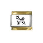 Siberian Husky Gold Trim Italian Charm (9mm)