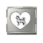 Siberian Husky Mega Link Heart Italian Charm (18mm)