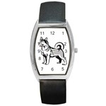 Siberian Husky Barrel Style Metal Watch