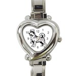 Siberian Husky Heart Italian Charm Watch