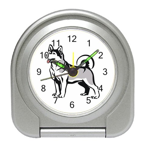 Siberian Husky Travel Alarm Clock from ArtsNow.com Front