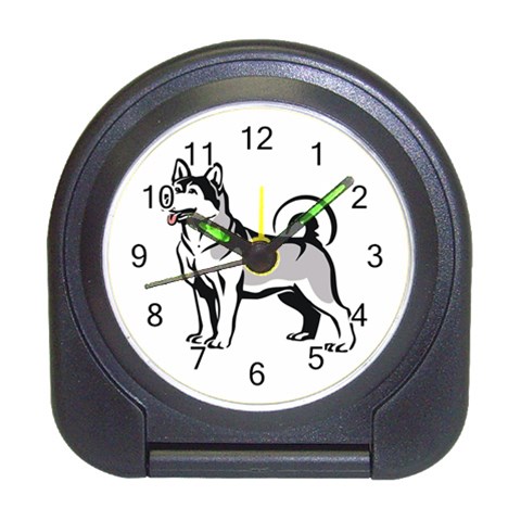 Siberian Husky Travel Alarm Clock from ArtsNow.com Front