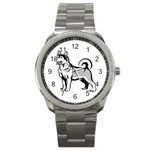 Siberian Husky Sport Metal Watch