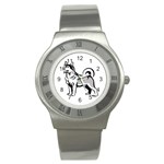 Siberian Husky Stainless Steel Watch