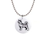 Siberian Husky 1  Button Necklace