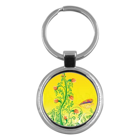 Whimsical Tulips Key Chain (Round) from ArtsNow.com Front