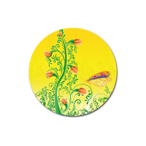 Whimsical Tulips Magnet 3  (Round) from ArtsNow.com Front