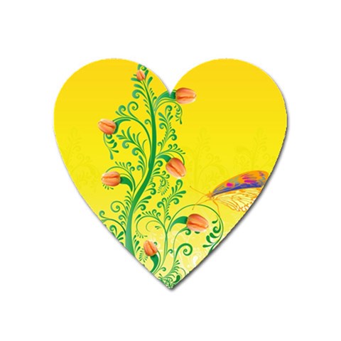 Whimsical Tulips Magnet (Heart) from ArtsNow.com Front