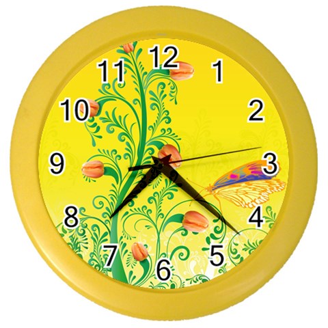 Whimsical Tulips Wall Clock (Color) from ArtsNow.com Front