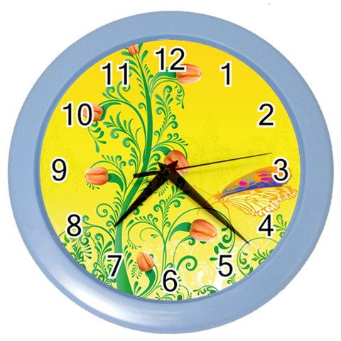 Whimsical Tulips Wall Clock (Color) from ArtsNow.com Front