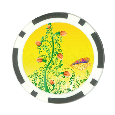 Whimsical Tulips Poker Chip from ArtsNow.com Front