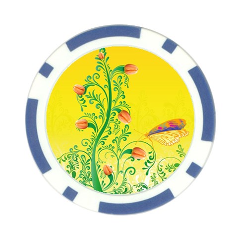 Whimsical Tulips Poker Chip from ArtsNow.com Front