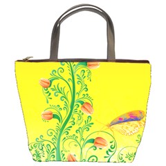 Whimsical Tulips Bucket Handbag from ArtsNow.com Front