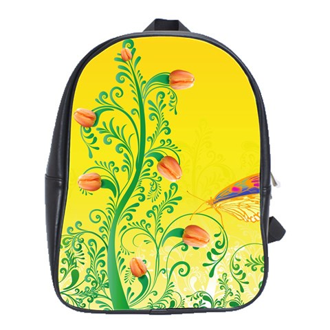 Whimsical Tulips School Bag (Large) from ArtsNow.com Front