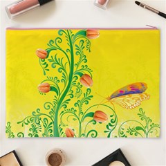 Whimsical Tulips Cosmetic Bag (XXXL) from ArtsNow.com Back