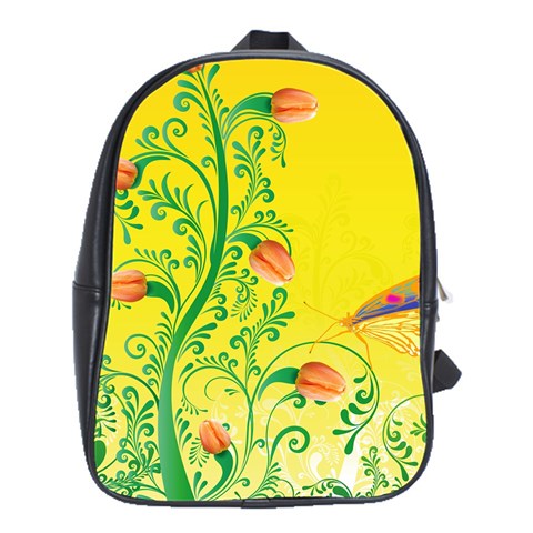 Whimsical Tulips School Bag (XL) from ArtsNow.com Front