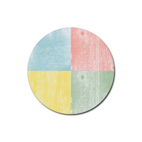 Pastel Textured Squares Drink Coasters 4 Pack (Round) from ArtsNow.com Front