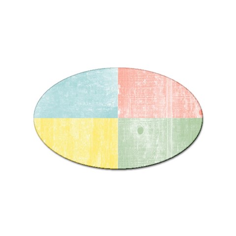 Pastel Textured Squares Sticker (Oval) from ArtsNow.com Front