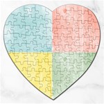 Pastel Textured Squares Jigsaw Puzzle (Heart)