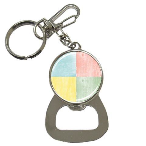 Pastel Textured Squares Bottle Opener Key Chain from ArtsNow.com Front