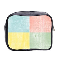 Pastel Textured Squares Mini Travel Toiletry Bag (Two Sides) from ArtsNow.com Back