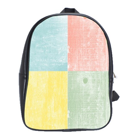 Pastel Textured Squares School Bag (XL) from ArtsNow.com Front