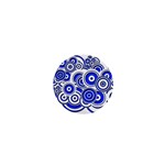 Trippy Blue Swirls 1  Mini Button