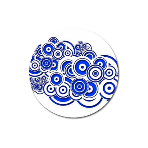 Trippy Blue Swirls Magnet 3  (Round) from ArtsNow.com Front