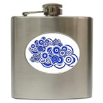 Trippy Blue Swirls Hip Flask