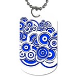 Trippy Blue Swirls Dog Tag (Two-sided) 