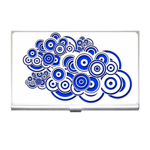 Trippy Blue Swirls Business Card Holder from ArtsNow.com Front