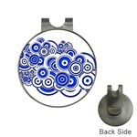 Trippy Blue Swirls Hat Clip with Golf Ball Marker