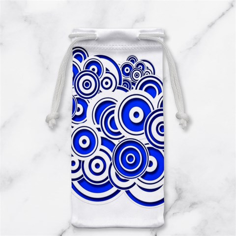 Trippy Blue Swirls Jewelry Bag from ArtsNow.com Back